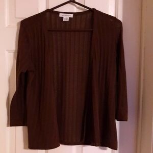 Brown Liz Claiborne flowy Cardigan sz small y2k